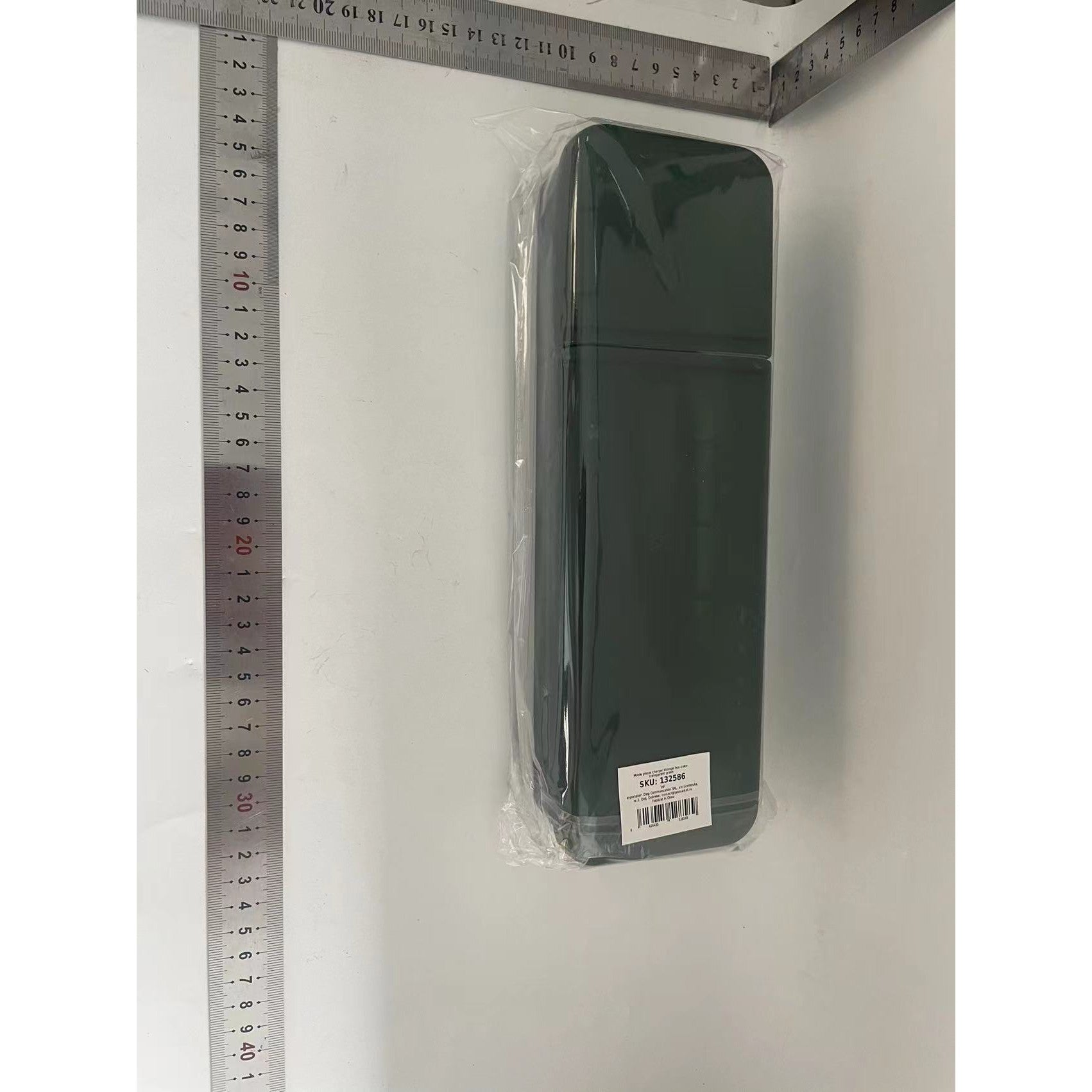 Cutie de depozitare a încărcătorului de telefon mobil, Flippy, culoare: verde transparent-1