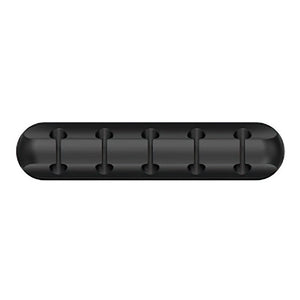 Organizator de Cabluri, Flippy, Autoadeziv, Multifunctional, 5 Locuri de Suport, 9.6x2.2cm, Negru-0