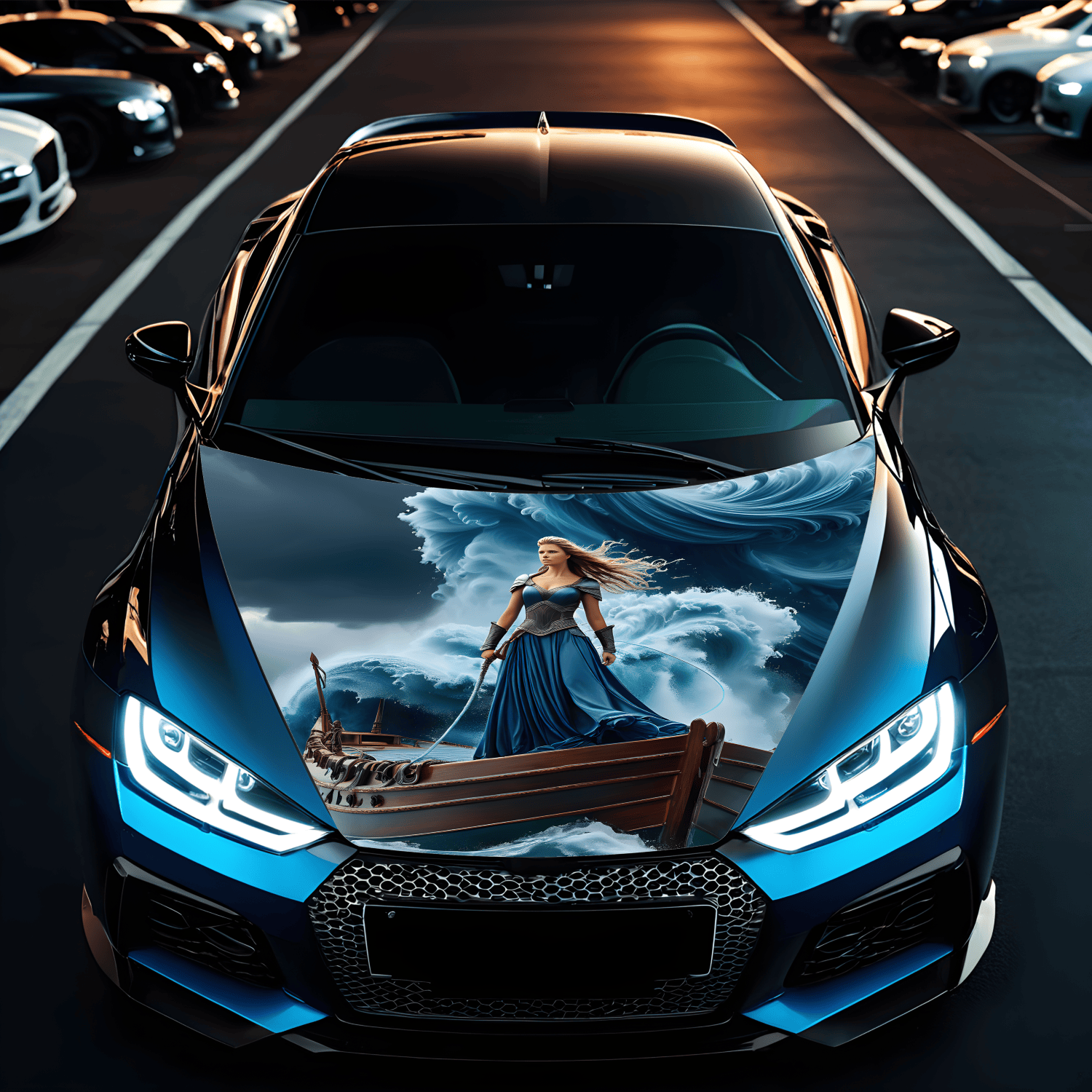 Folie Capota Auto "Hood Art" rezistenta la exterior, marime M (165 x 120cm) - Cod_ AVX-CAPOTA-013M-0