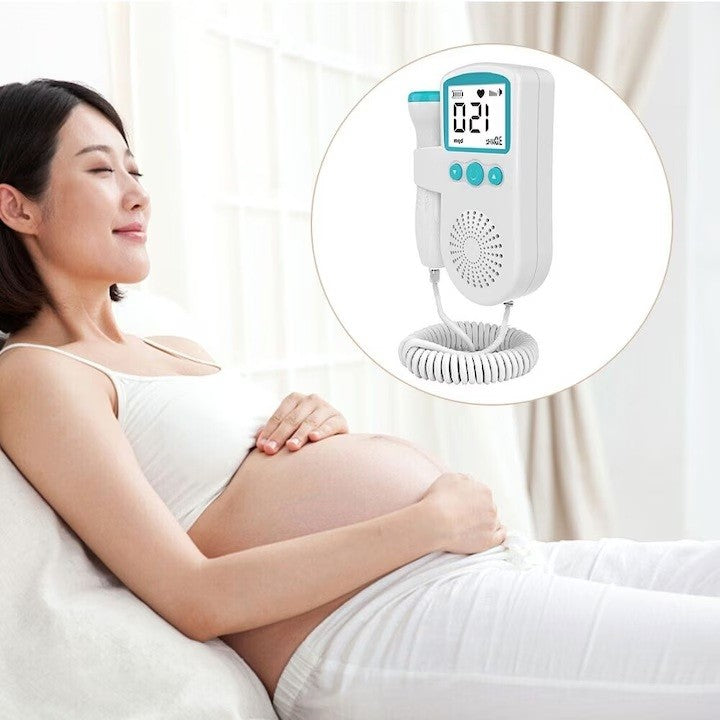 Monitor Fetal Doppler, Flippy, Monitorizare Sarcina, Ritm Cardiac, Ecran LCD 4.5 cm, 2 x Baterii AA (neincluse), Portabil, din ABS, 12.8 x 9.6 x 3 cm, Utilizare de la 9 Saptamani, Verde-2