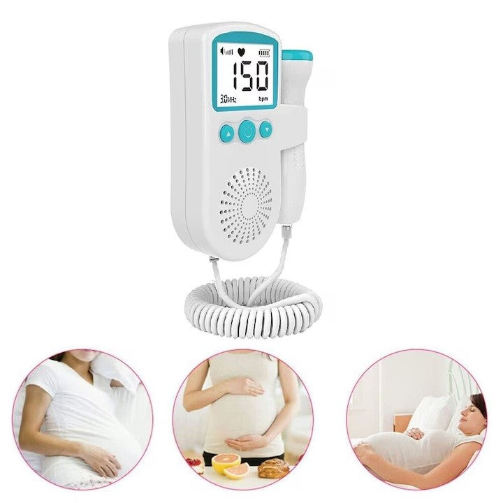 Monitor Fetal Doppler, Flippy, Monitorizare Sarcina, Ritm Cardiac, Ecran LCD 4.5 cm, 2 x Baterii AA (neincluse), Portabil, din ABS, 12.8 x 9.6 x 3 cm, Utilizare de la 9 Saptamani, Verde-3