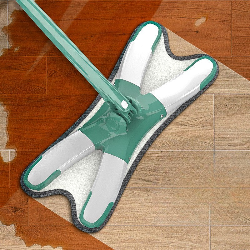 Mop Plat cu Laveta din Microfibra, Flippy, Pentru Uz Casnic, Sistem de Stoarcere X, Tija Telescopica 140 cm, Rotire 360°,38 x 140 cm, Verde-1