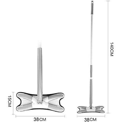 Mop Plat cu Laveta din Microfibra, Flippy, Pentru Uz Casnic, Sistem de Stoarcere X, Tija Telescopica 140 cm, Rotire 360°,38 x 140 cm, Verde-4