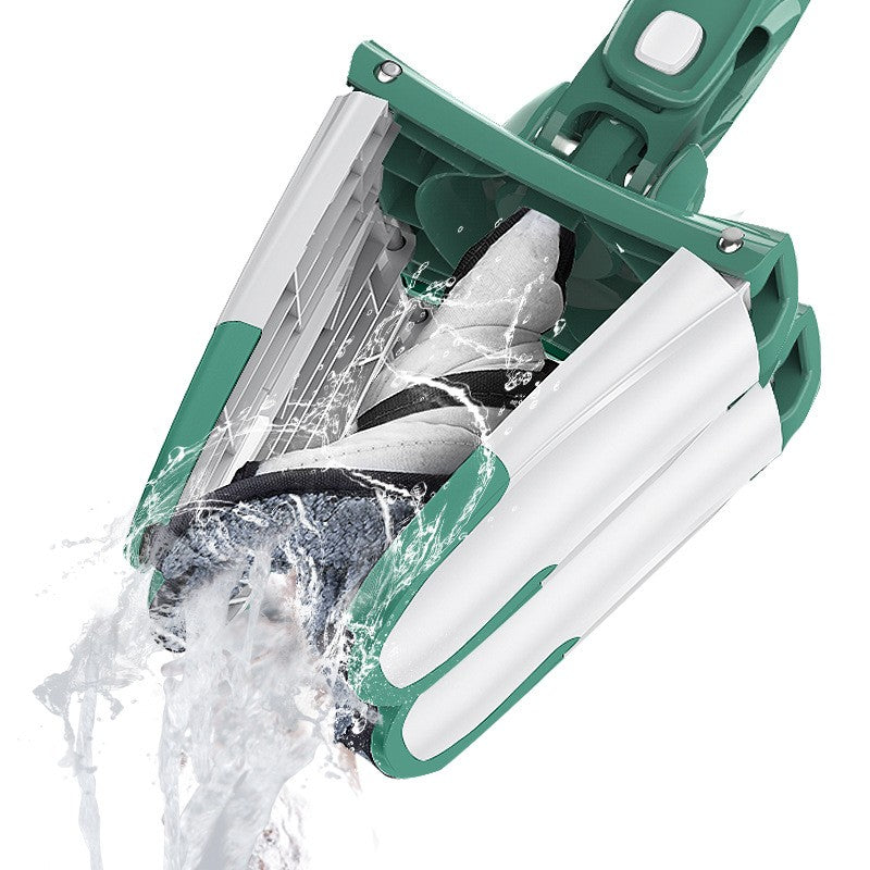 Mop Plat cu Laveta din Microfibra, Flippy, Pentru Uz Casnic, Sistem de Stoarcere X, Tija Telescopica 140 cm, Rotire 360°,38 x 140 cm, Verde-11