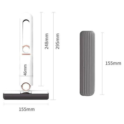 Mop de mana Flippy, mini-portabil, cu sistem de stoarcere, dispozitiv de curatat manual, cu burete absorbant, material PVA, multisuprafete si geamuri, 29.5 x 15.5 cm, alb-6