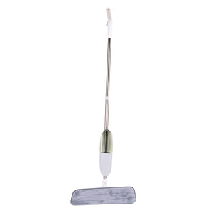 Mop plat, Flippy, cu pulverizator, pentru uz casnic, plastic, rezerva de mop din microfibra, 125x40 cm, Alb/Mov-0
