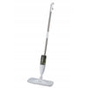 Mop plat, Flippy, cu pulverizator, pentru uz casnic, plastic, rezerva de mop din microfibra, 125x40 cm, Alb/Negru-0