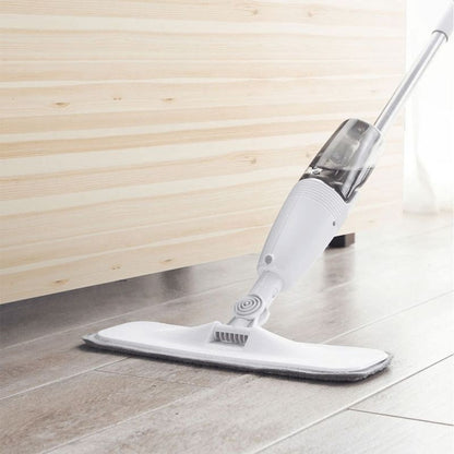 Mop plat, Flippy, cu pulverizator, pentru uz casnic, plastic, rezerva de mop din microfibra, 125x40 cm, Alb/Negru-2