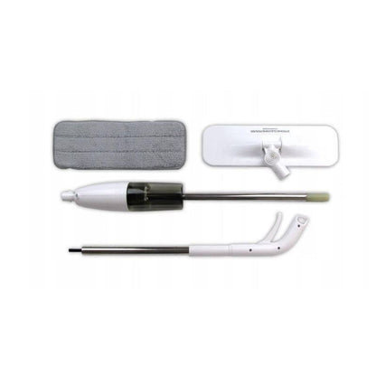 Mop plat, Flippy, cu pulverizator, pentru uz casnic, plastic, rezerva de mop din microfibra, 125x40 cm, Alb/Negru-5