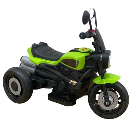 Motocicletă Electrică pentru Copii 618V – Acumulator 6V, 1 Motor, cu Sunete și Lumini – Verde