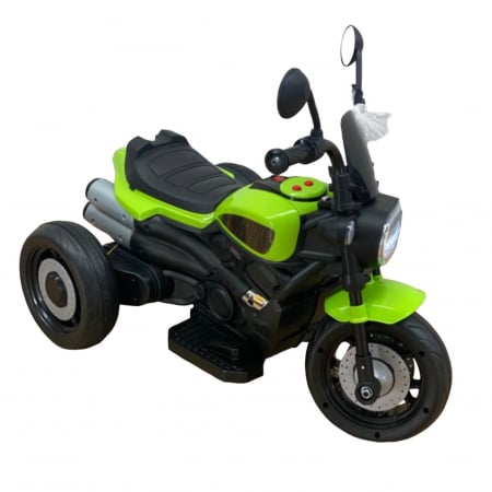 Motocicletă Electrică pentru Copii 618V – Acumulator 6V, 1 Motor, cu Sunete și Lumini – Verde