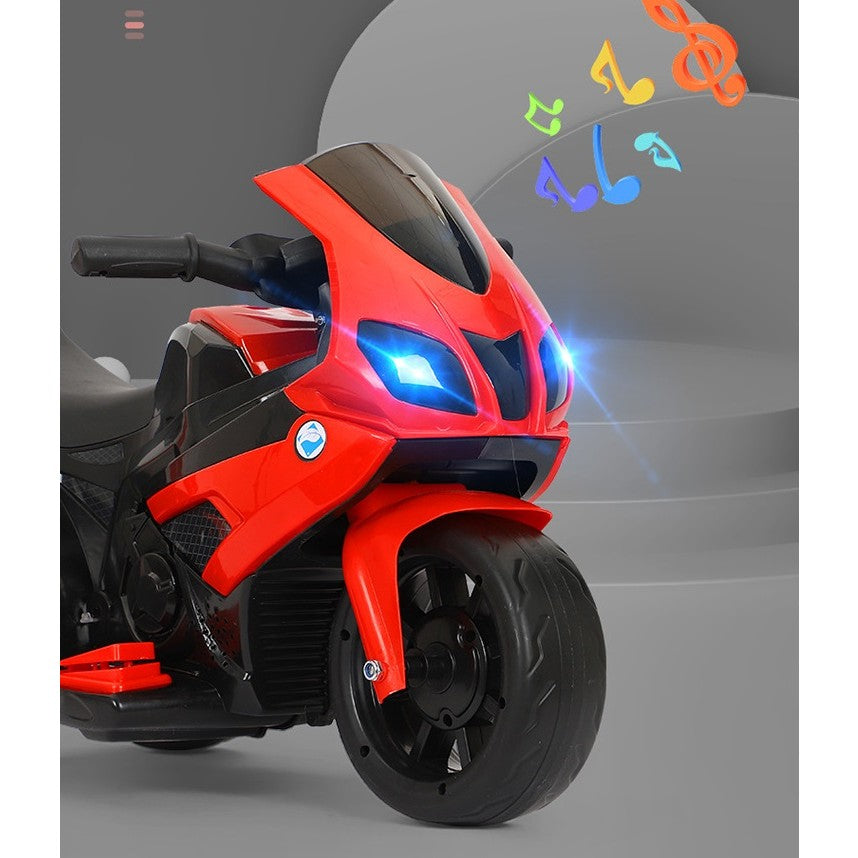 Motocicleta Electrica Flippy, cu Acumulator, cu Sistem Anti-Rasturnare, Sistem de Lumini si Sunet, 1-4 Ani, 42 x 68 x 36 cm, Rosu-2