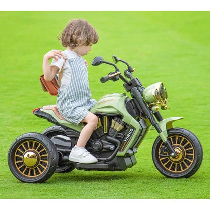 Motocicleta Electrica Flippy, cu Acumulator, Telecomanda, Bluetooth, Sistem Anti-Rasturnare, Sistem de Lumini si Sunet, 1-8 Ani, 93 x 48 x 63 cm, Verde