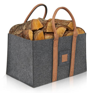 Cos Multifunctional pentru Rufe, Cos Depozitare, Flippy, Gri Inchis, 50x34x32, Geanta Durabila pentru Lemne si Accesorii-0