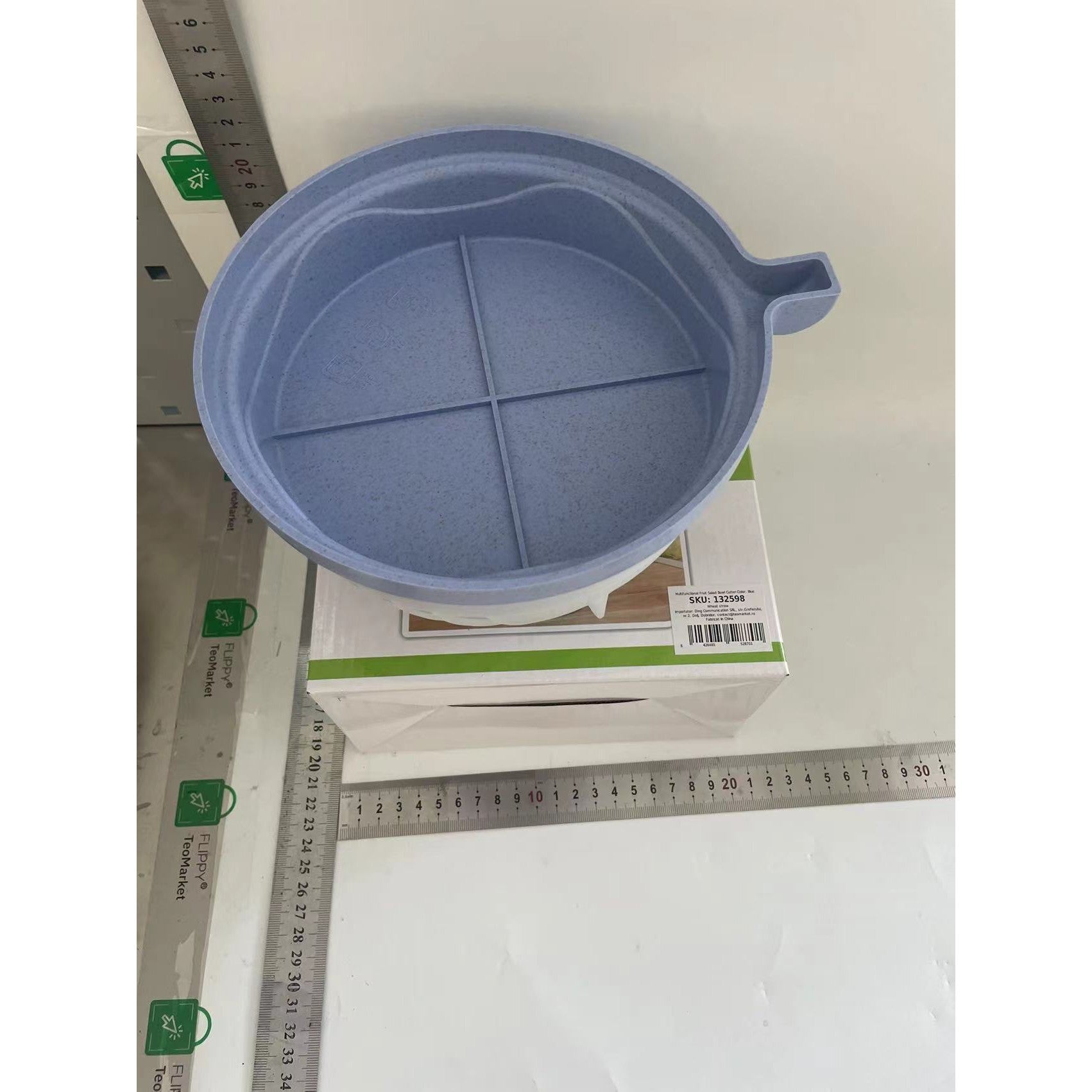 Bol Feliator pentru Salata, Flippy, Castron Multifunctional pentru Legume si Fructe, pentru Spalat si Taiat Legumele, cu Scurgere si Tocator, Ergonomic, Protectie pentru Maini, 21x18.5x11.5 cm, Mov-1