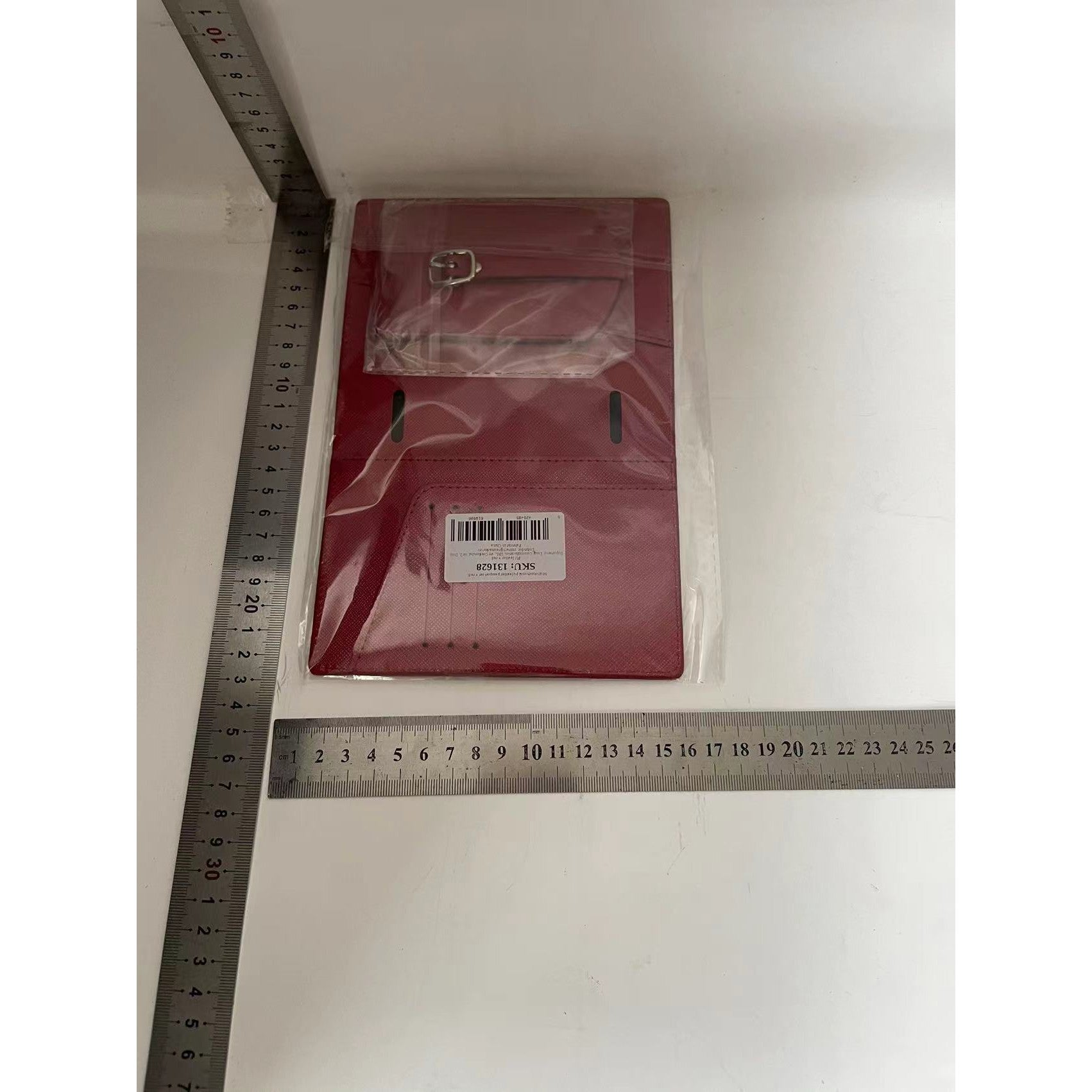 Portofel pentru Pasaport si Carduri, Flippy, 23x16 cm, 70g, din Piele PU, Suport Pix, Accesoriu Suport Eticheta, Unisex, Multifunctional, Rosu-1