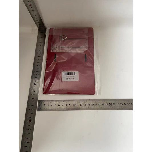 Portofel pentru Pasaport si Carduri, Flippy, 23x16 cm, 70g, din Piele PU, Suport Pix, Accesoriu Suport Eticheta, Unisex, Multifunctional, Rosu-1
