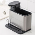 Dispenser Multifunctional, Flippy, pentru Detergent, Sapun, Dezinfectant, cu Suport pentru Ustensile, Negru-0