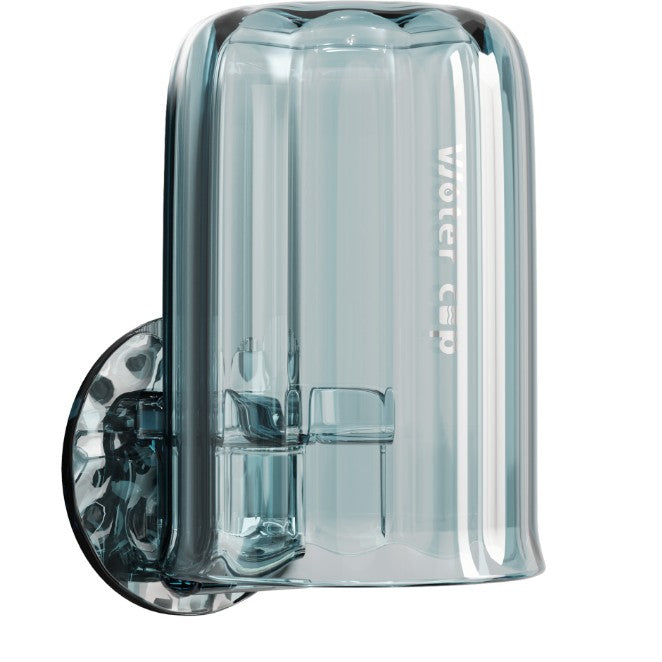 Suport Multifunctional 2 in 1, Pahar si Suport pentru Periuta de Dinti, Flippy, Plastic, Dimensiune: 10.4 x 7.3 x 7.3 cm, Albastru-0