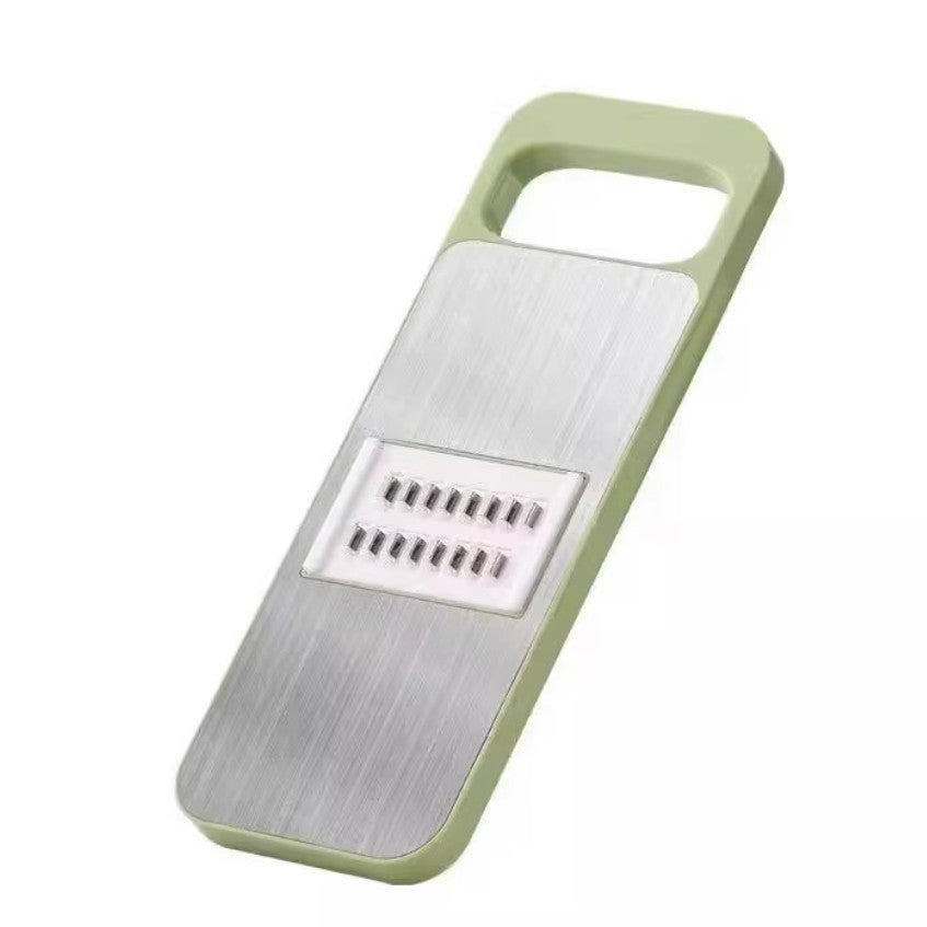 Set Multifunctional din 7 Piese, Flippy, pentru Taierea si Maruntirea Legumelor, Uz Casnic,din Otel Inoxidabil, Gri-Verde-0