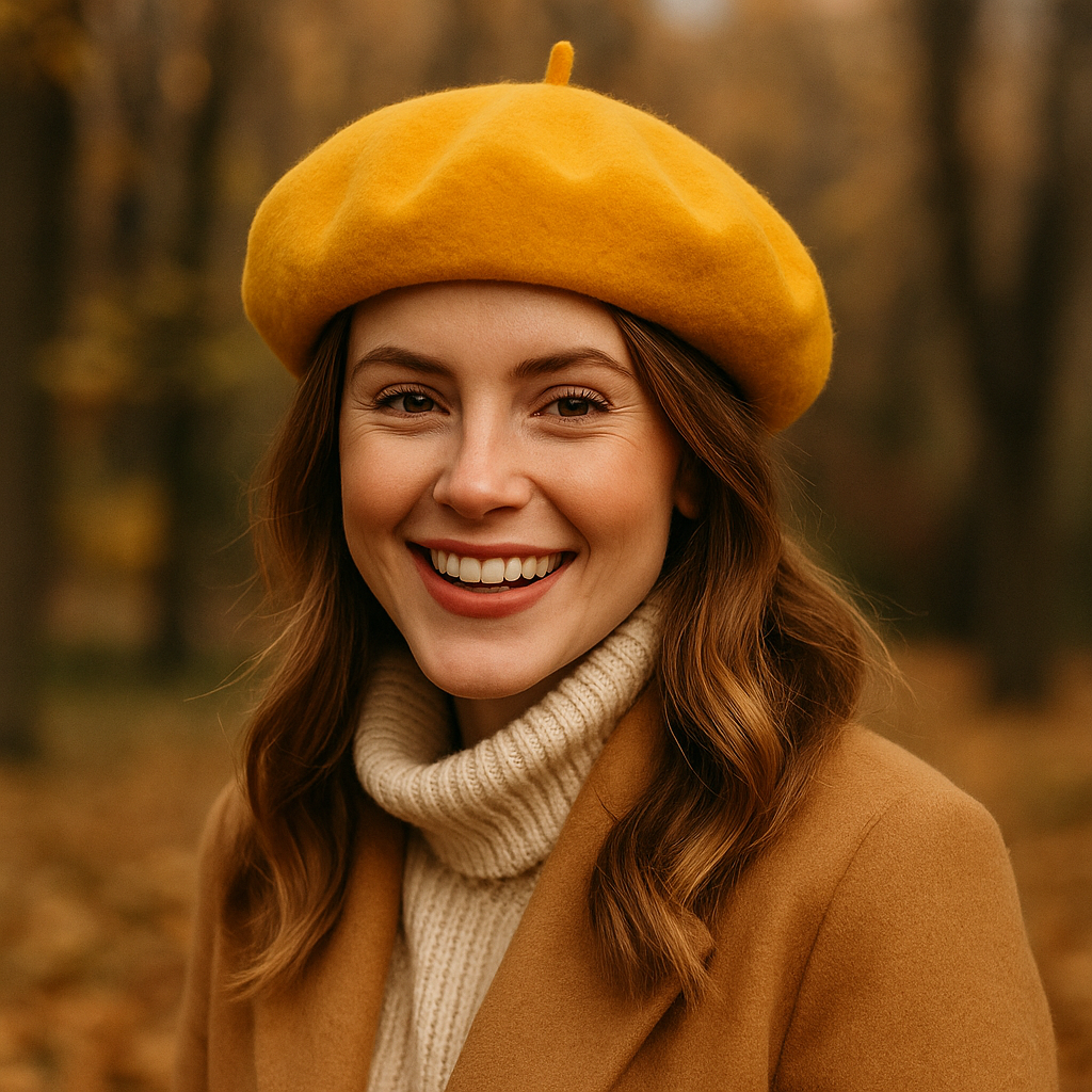 Beretă din lână cu Moț