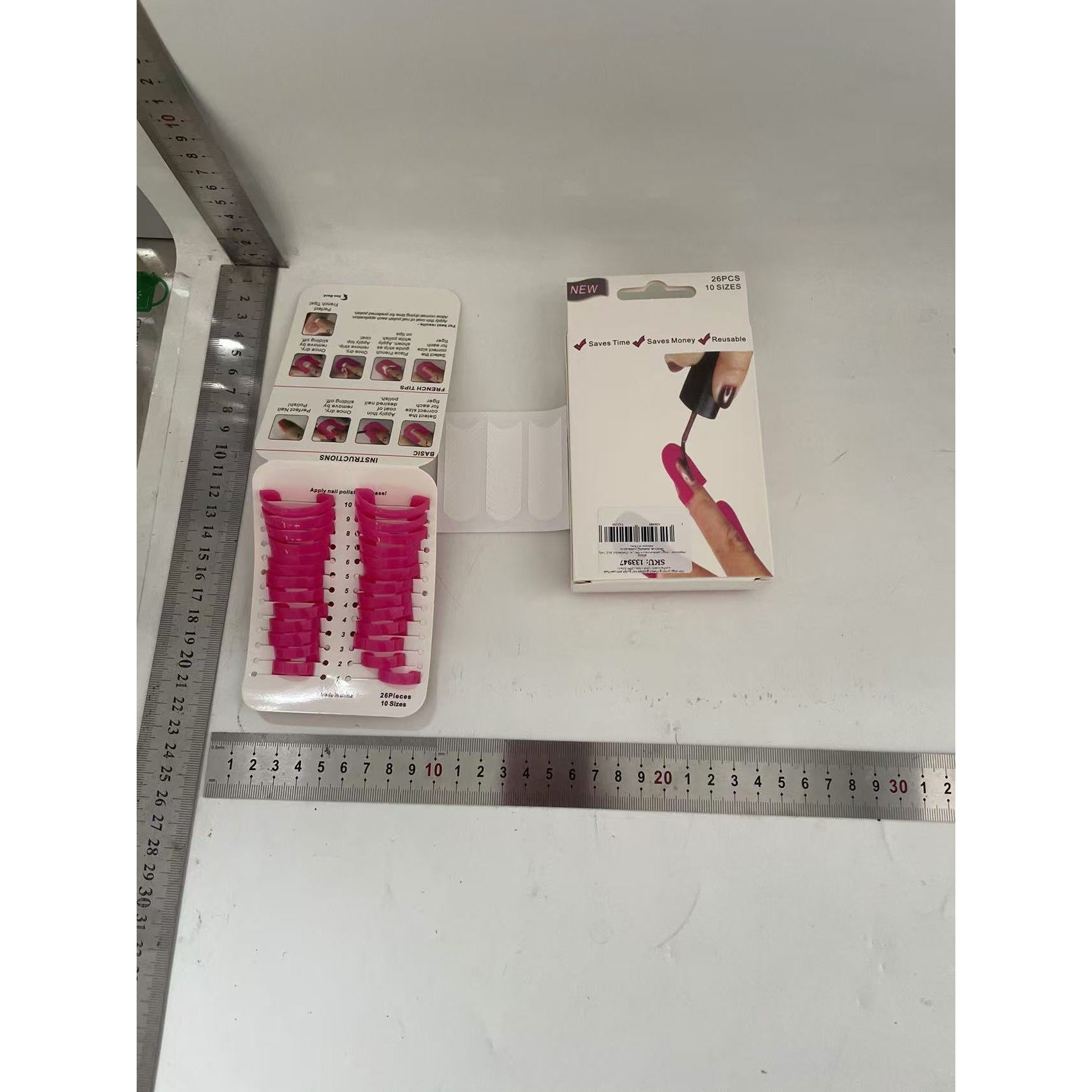 Set Aplicator Unghii, Flippy, 26 Protectii pentru Oja, 10 Dimensiuni, Reutilizabile, 15x2.4x8.8 cm, Roz-1