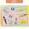 Puzzle Montessori din Lemn pentru Copii, Flippy, 0-3 Ani, 3D, Model Instrumente Matematice, Educativ, Intuitiv, Creativ, 9 Piese, Multicolor-0