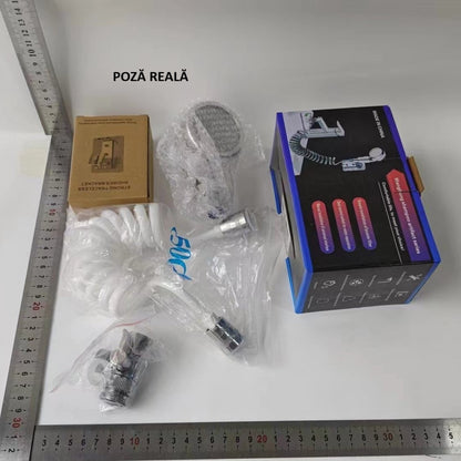 Set Extensie de Dus, Flippy, pentru Baterie Baie sau Bucatarie, 4 Piese, Filtru de Ioni Negativi, Furtun Flexibil de 3 Metri, Argintiu-6