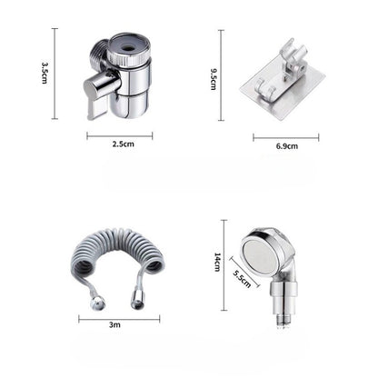 Set Extensie de Dus, Flippy, pentru Baterie Baie sau Bucatarie, 4 Piese, Filtru de Ioni Negativi, Furtun Flexibil de 3 Metri, Argintiu-10