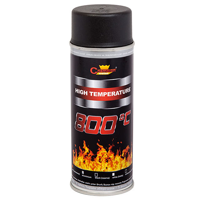 Spray Vopsea Rezistenta Termic pentru Etrieri, culoare Negru, 400ml, Champion Color, 800 °C-1