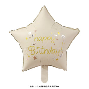 Balon din Folie Metalizata, Flippy, Figurina Animata, Model Stea, 45 cm, Ambalaj Individual, Pai Inclus, Umflare cu Aer sau Heliu, Bej-0