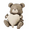 Balon din Folie Metalizata, Flippy, Figurina Animata, Model Ursulet cu Inima, 65x65 cm, Ambalaj Individual, Pai Inclus, Umflare cu Aer sau Heliu, Maro-0