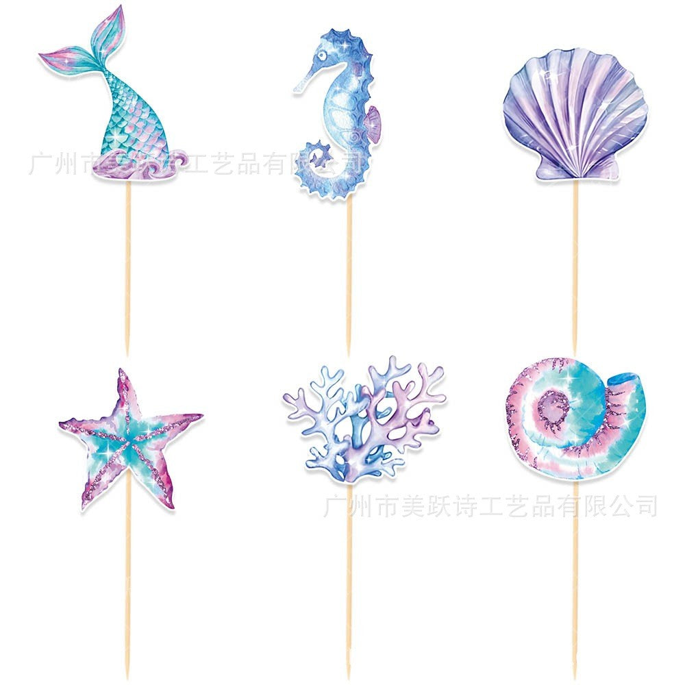 Set 6 Accesorii pentru Petrecere, Flippy, Props pentru Coltul de Poze, Model Sirene, Tematica Aniversare, Multicolor-0
