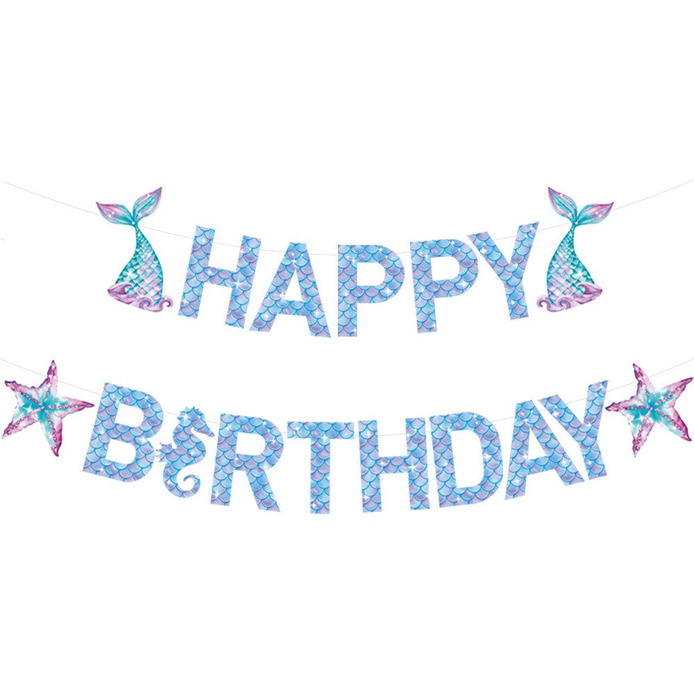 Banner Happy Birthday, Flippy, Model Sirene, Tematica Aniversare, Multicolor-0