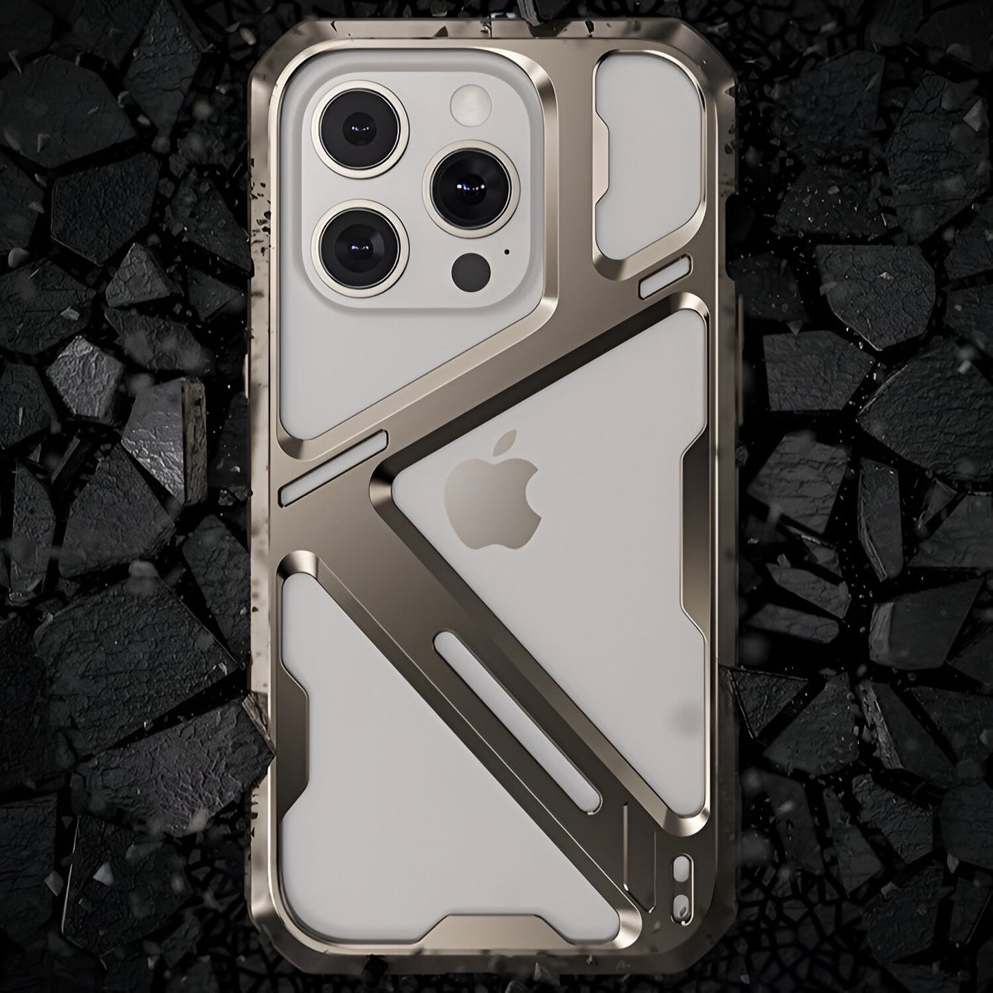 Husa de Protectie Armor Metal Compatibila cu iPhone 15 Pro, Flippy, Antizgariere, Antisoc, Protectie Supraincalzire, Gri Metalizat-5