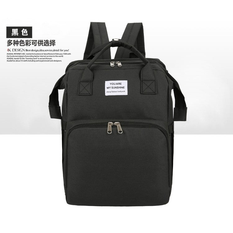 Rucsac Multifunctional pentru Mamici, Flippy, pentru Scutece Bebelusi cu Patut Pliabil, Negru-0