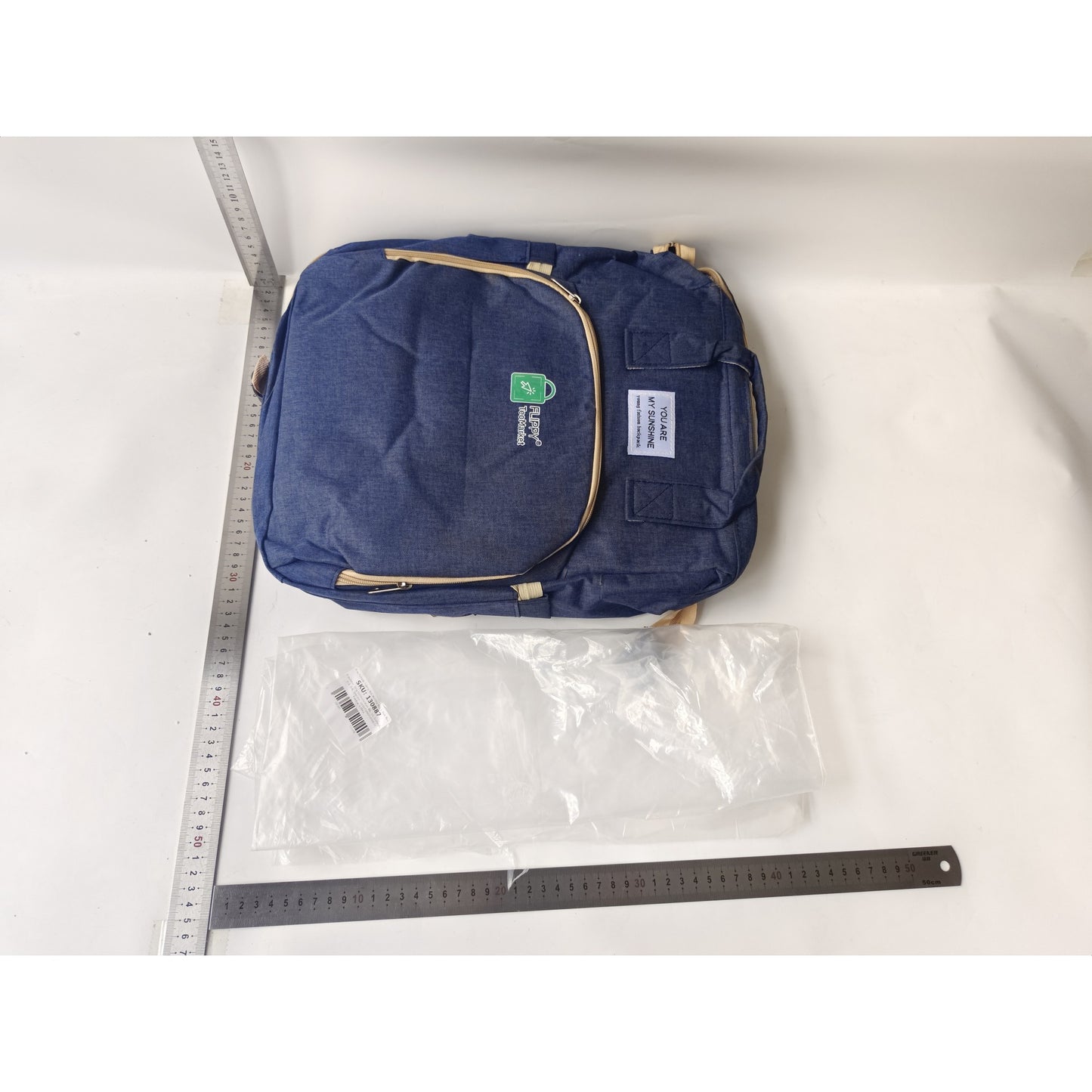 Rucsac Multifunctional pentru Mamici, Flippy, pentru Scutece Bebelusi cu Patut Pliabil, Albastru Inchis-1
