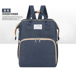 Rucsac Multifunctional pentru Mamici, Flippy, pentru Scutece Bebelusi cu Patut Pliabil, Albastru Inchis-0