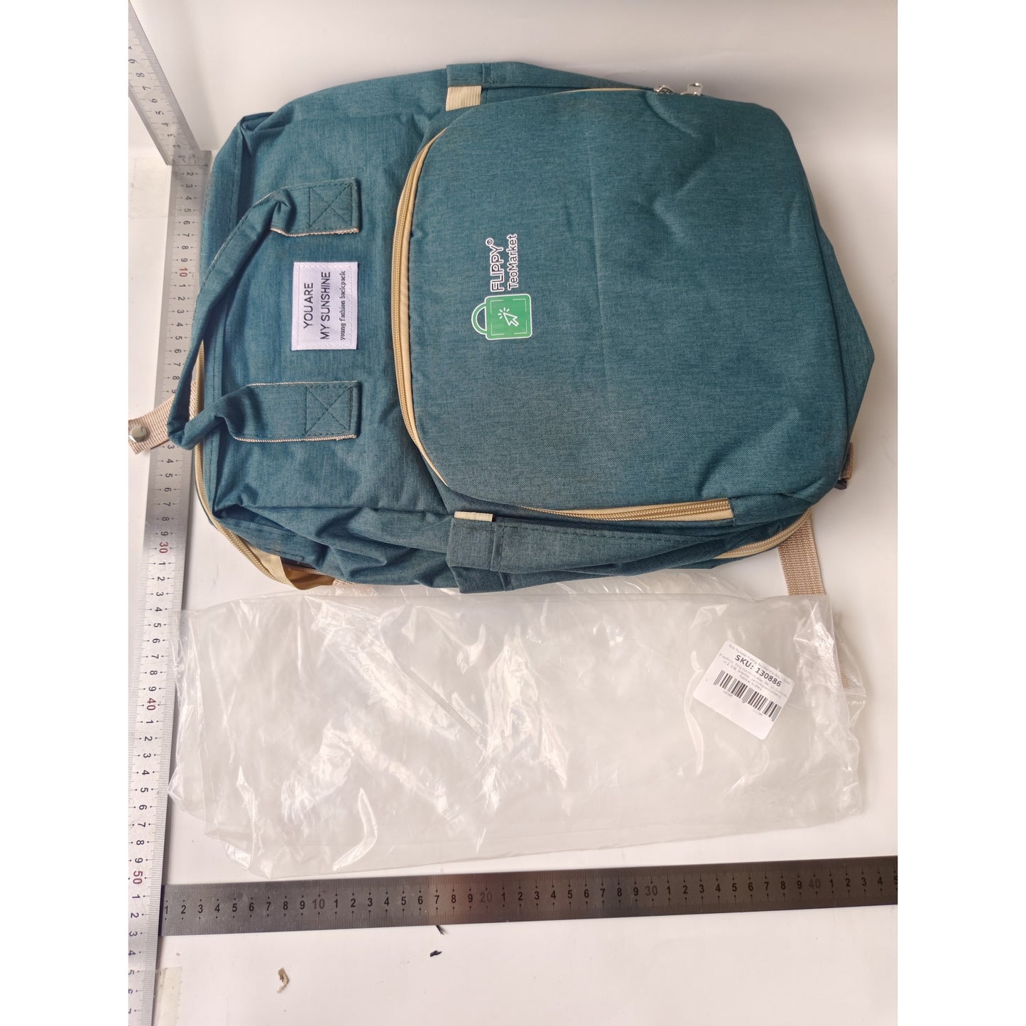 Rucsac Multifunctional pentru Mamici, Flippy, pentru Scutece Bebelusi cu Patut Pliabil, Verde-1