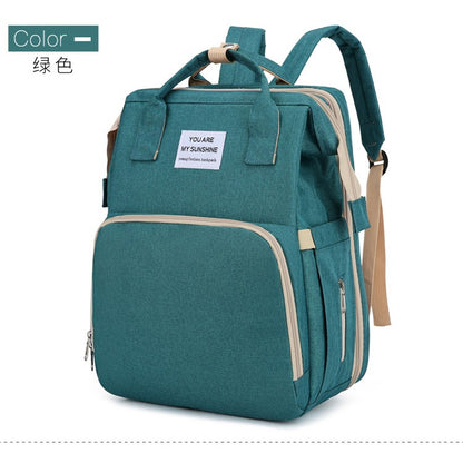 Rucsac Multifunctional pentru Mamici, Flippy, pentru Scutece Bebelusi cu Patut Pliabil, Verde-0