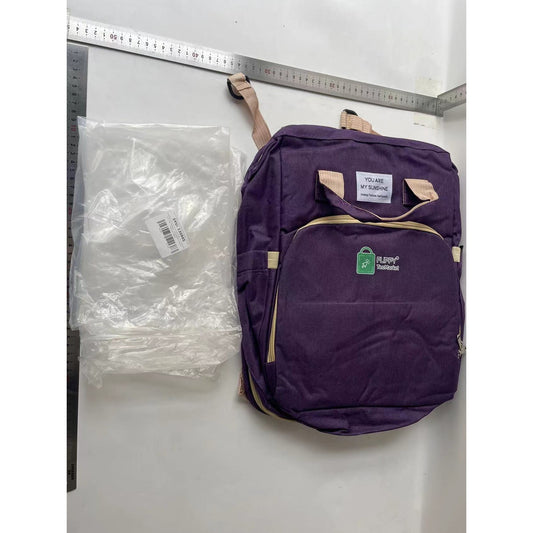 Rucsac Multifunctional pentru Mamici, Flippy, pentru Scutece Bebelusi cu Patut Pliabil, Mov-1