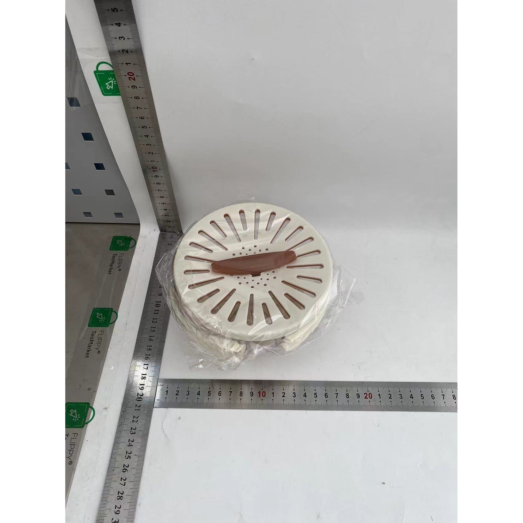 Coș de scurgere, Flippy, cu capac, pentru bucătărie, pentru spălare fructe, cutie de depozitare frigider, Maro-1