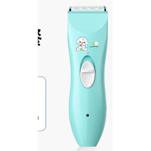 Masina De Tuns Bebelusi si Copii, Flippy, Lame Cermice si Inox, Fara Fir, Functie Anti Taiere, Silentios, 50 W, Rezistent la Apa, 2 Accesorii, Incarcator USB, Model Ursulet, Albastru-0