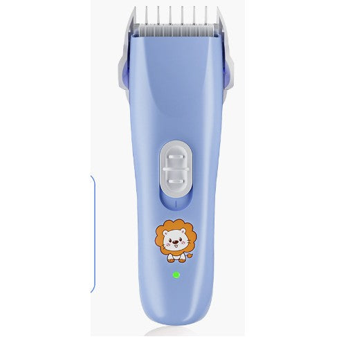 Masina De Tuns Bebelusi si Copii, Flippy, Lame Cermice si Inox, Fara Fir, Functie Anti Taiere, Silentios, 50 W, Rezistent la Apa, 2 Accesorii, Incarcator USB, Model Leu, Albastru-0