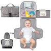 Geanta Multifunctionala pentru Schimbat Pampers, Flippy, Rezistenta la Apa, cu Agatatoare, Compartimentata, 30x20 cm, Gri-0