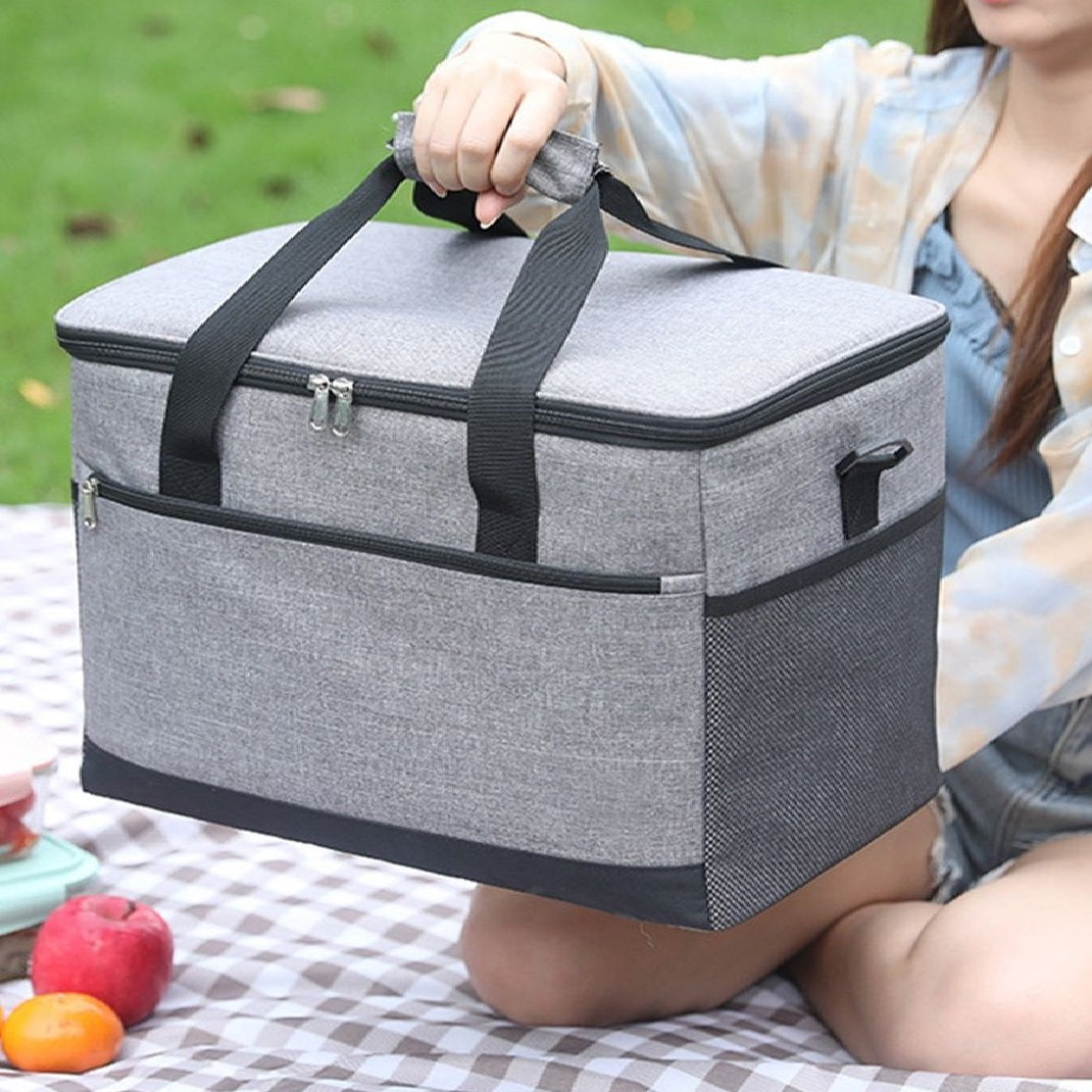 Geanta termoizolanta pentru picnic sau plaja, capacitate 16l, culoare Gri-2