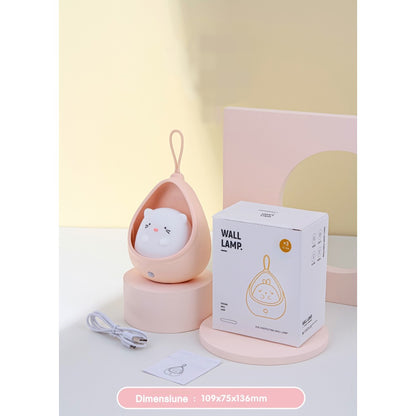 Lampa de veghe portabila cu 2 moduri de functionare Flippy, silicon non-toxic, reincarcabila USB, senzor miscare, alb, iepuras-14