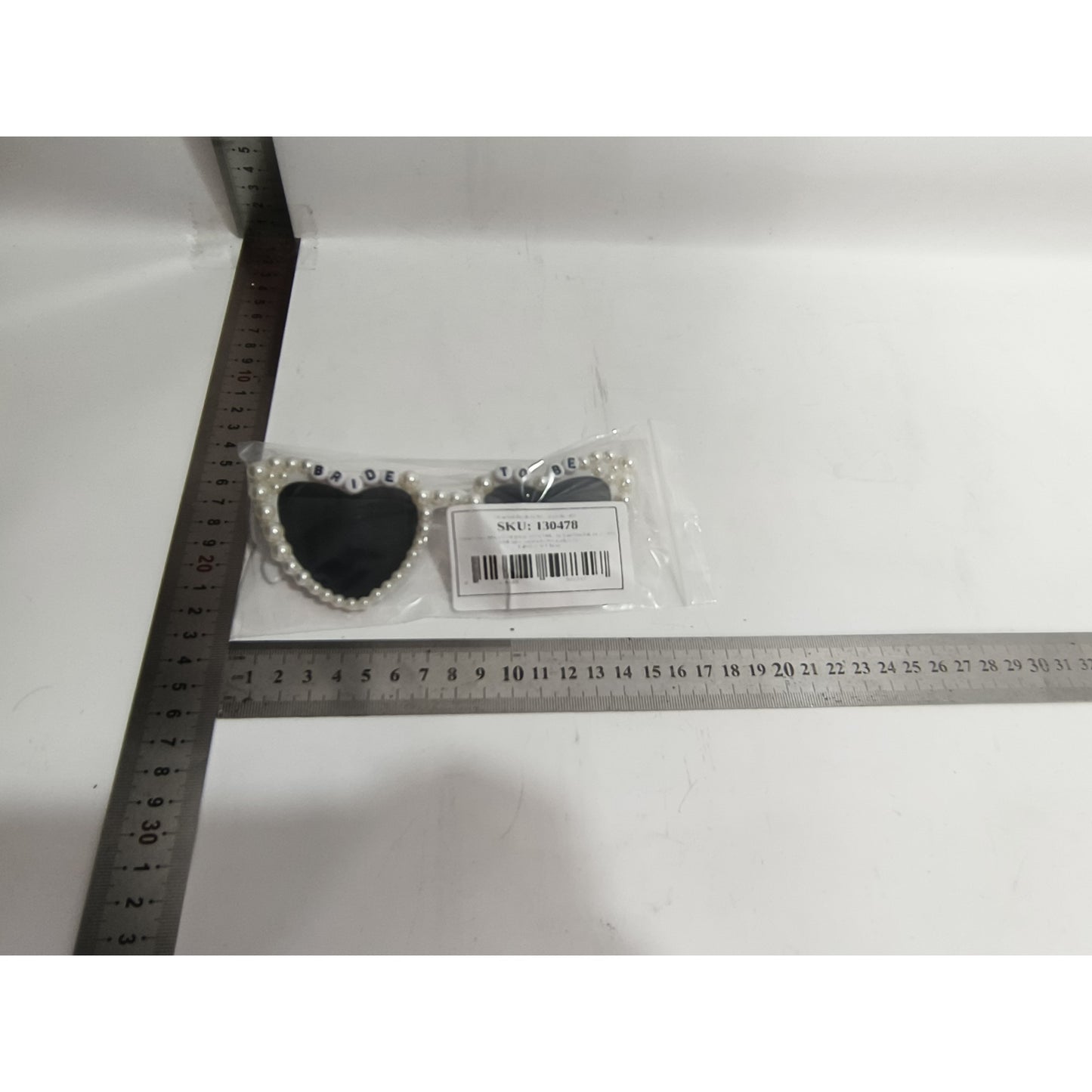 Ochelari Bride to be, cu perle, alb-1