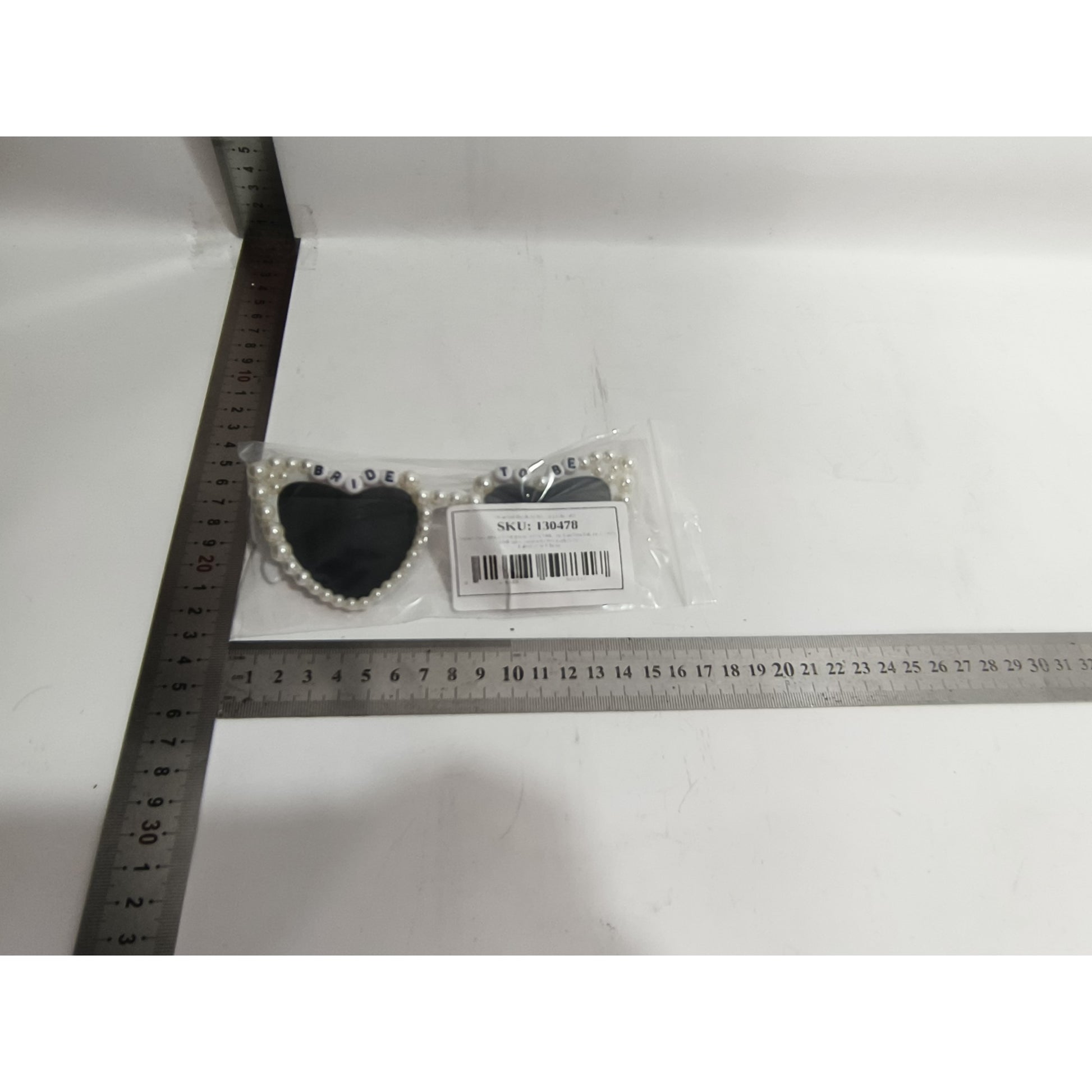Ochelari Bride to be, cu perle, alb-1