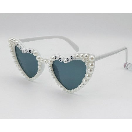 Ochelari Bride to be, cu perle, alb-0
